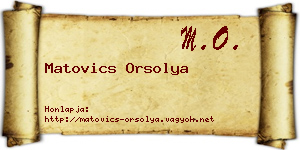 Matovics Orsolya névjegykártya