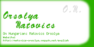 orsolya matovics business card